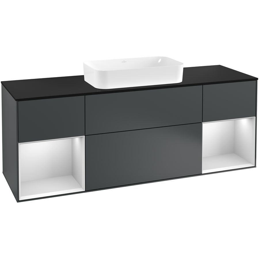 Wastafelonderkast Finion 1600x603x501mm Mid.Blue Matt Lacquer G332MTHG