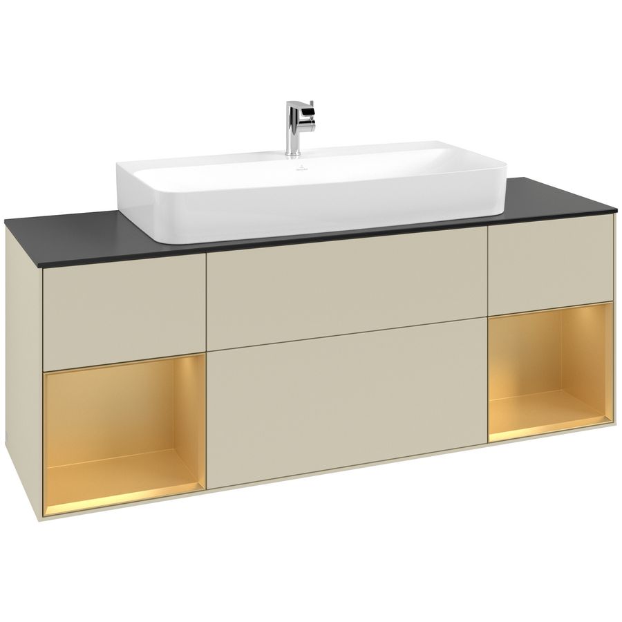 Wastafelonderkast Finion 1600x603x501mm S.Grey Matt Lacquer F212HFHJ