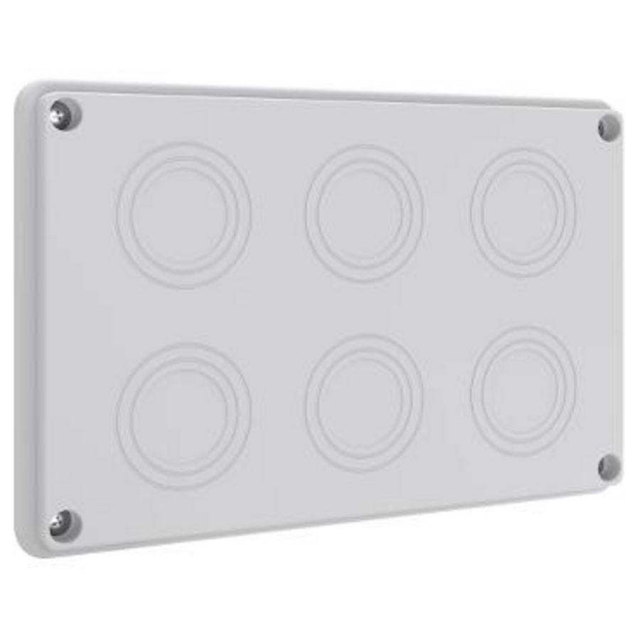 Kabelwartelplaat 280mm dieptebehuizing 6x