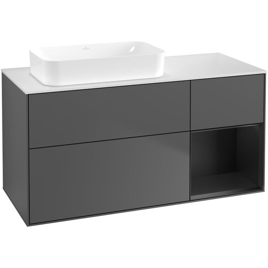 Wastafelonderkast Finion 1200x603x501mm Antr. Matt Lacquer F691PDGK