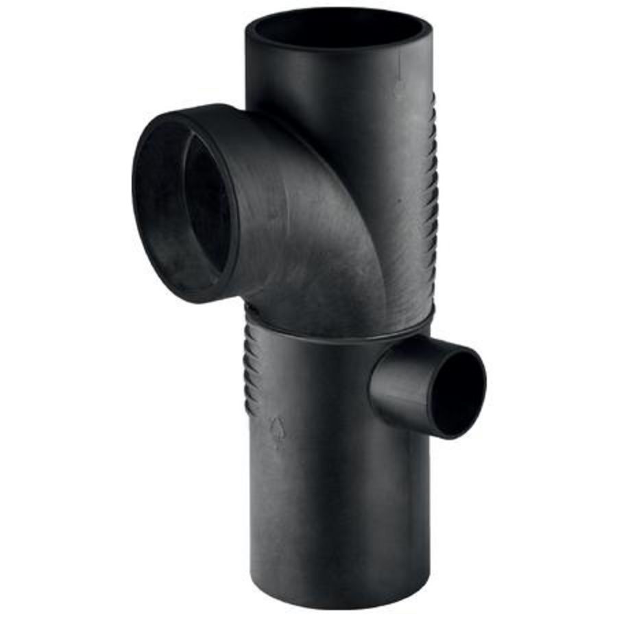 T-stuk verlopend dubbel 90x90x56mm rechts polyethyleen (PE) Silent-db20 geluidsarm