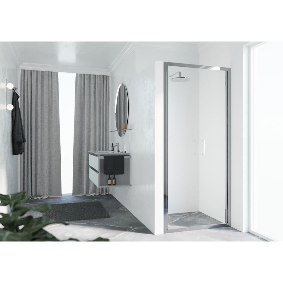 Deur Zeph 2.0 2B 66 2-Delige Klapde.66-72 Helder Glas Chroom