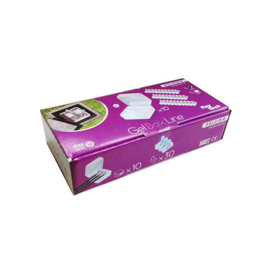 Set a 10st. Kabelverbinding Gel Box WATT en connector 4mm²