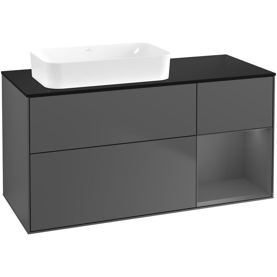 Wastafelonderkast Finion 1200x603x501mm Antr. Matt Lacquer F692GKGK