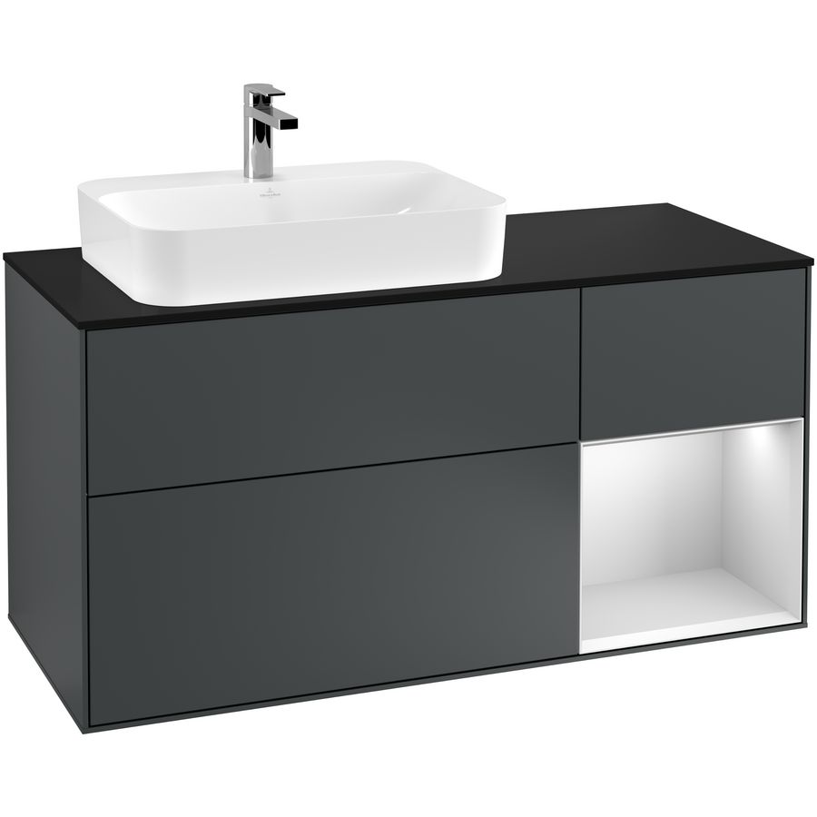 Wastafelonderkast Finion 1200x603x501mm Mid.Blue Matt Lacquer G402MTHG