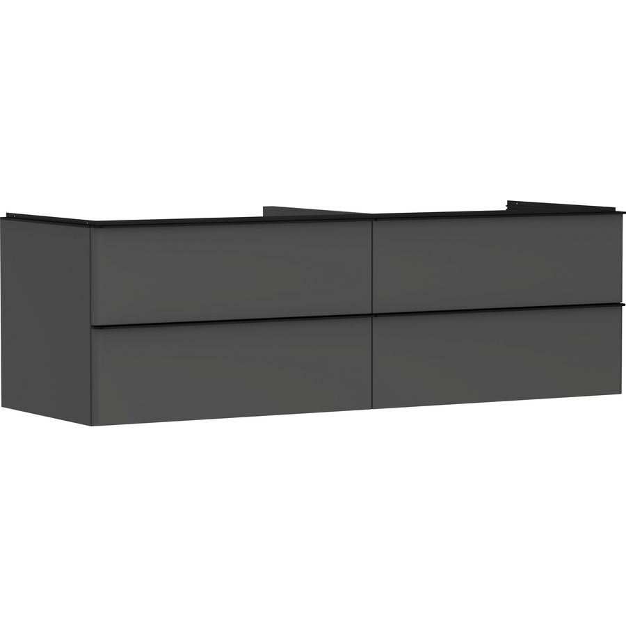 Onderkast mat grijs diamant 1560x550mm 4x la voor consoles met waskom greepkleur mat zwart Xelu Q 54091670