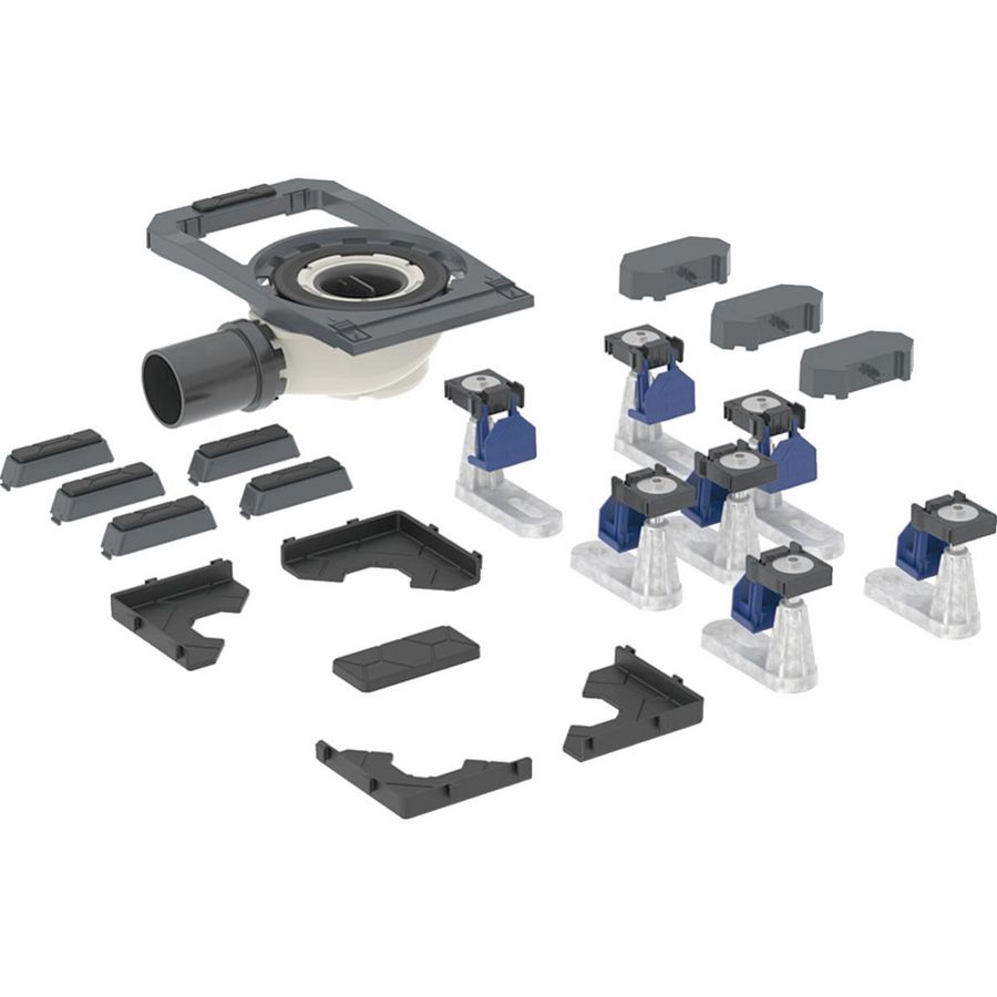 Douchesifon met zeven steunpoten geïntegreerd voor CleanFloor30 douchevloer waterslothoogte 50mm