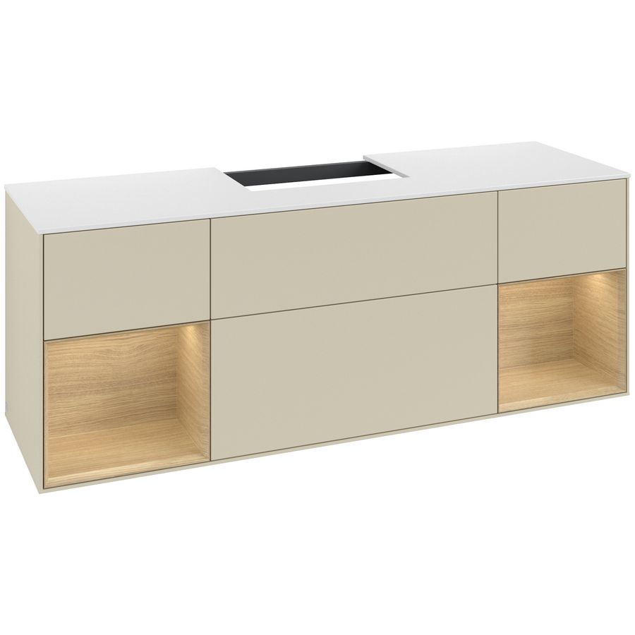 Wastafelonderkast Finion 1600x603x501mm S.Grey Matt Lacquer G211PCHJ