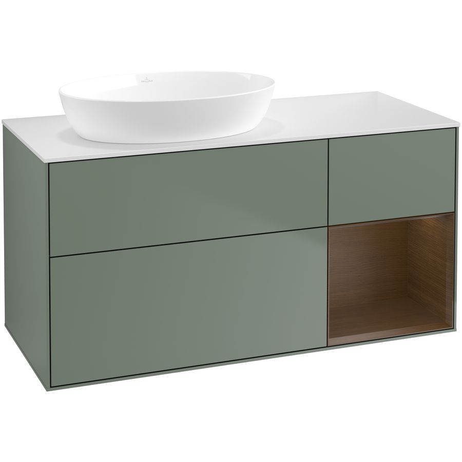 Wastafelonderkast Finion 1200x603x501mm Olive Matt Lacquer GA51GNGM