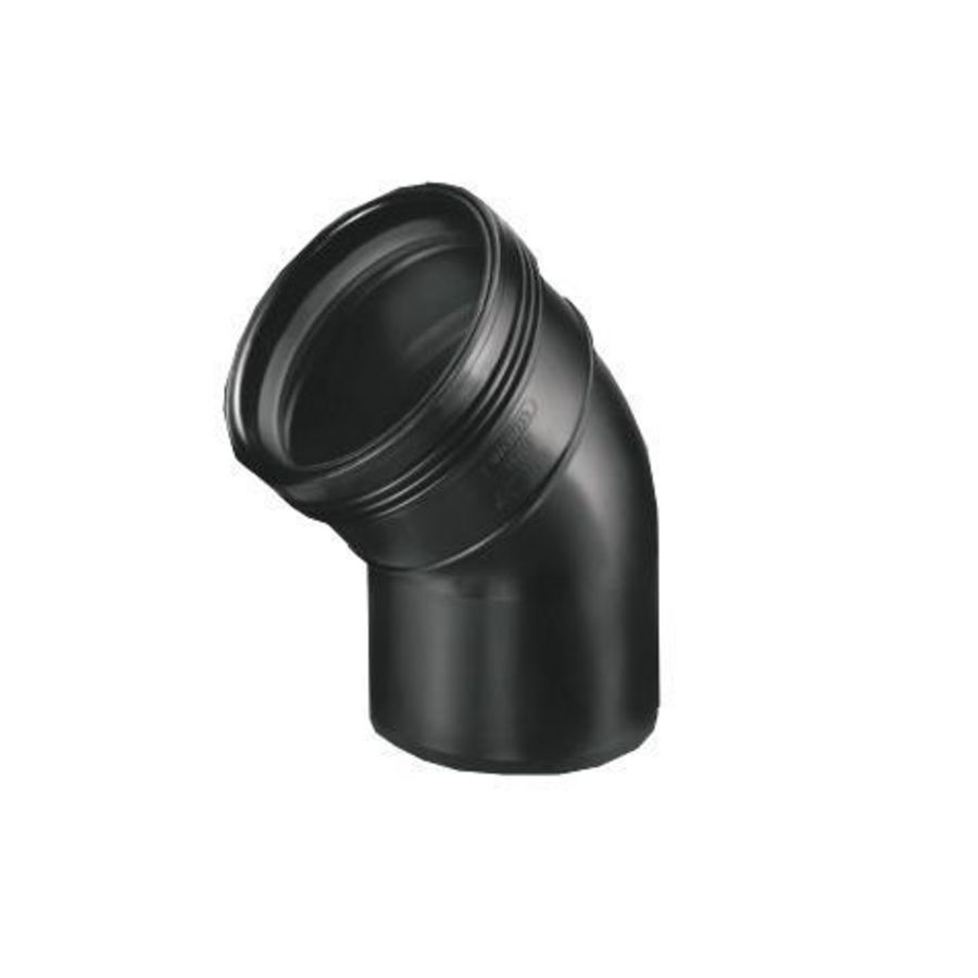 Wafix PP manchet bocht 45° 32mm zwart mof/spie