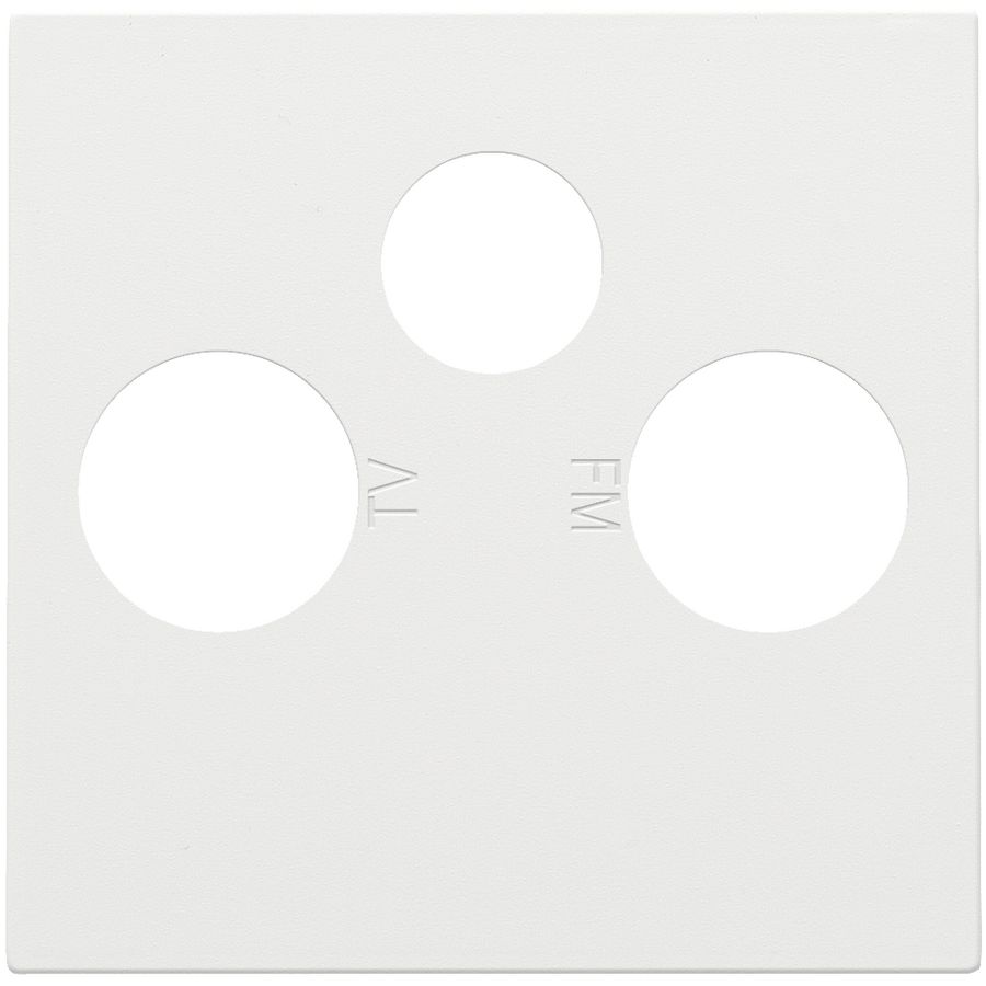 Afwerkingsset 2 enkelvoudige coaxaans. TV/FM/Satt. white c.