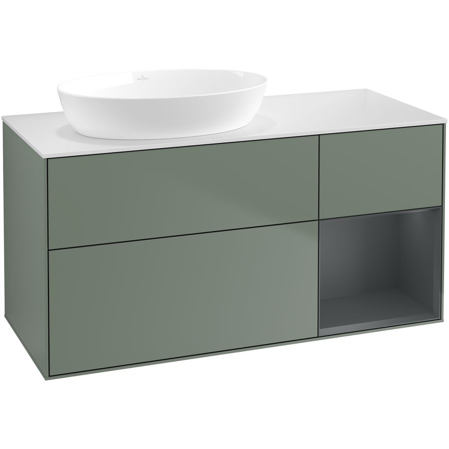Wastafelonderkast Finion 1200x603x501mm Olive Matt Lacquer GA51HGGM