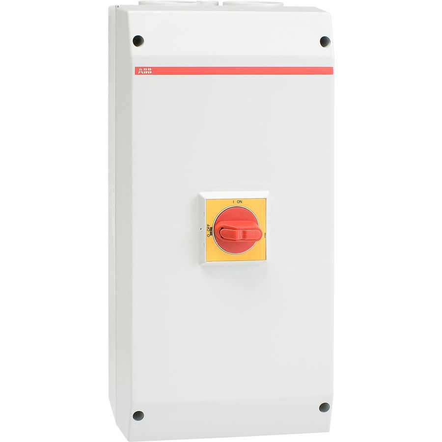 Werkschakelaar 3P 45kW 2xM50+M16 1M rode knop