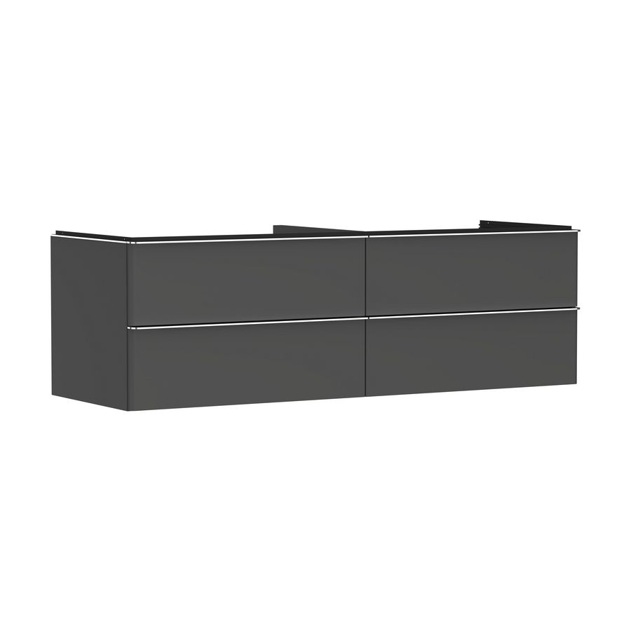 Onderkast mat grijs diamant 1560x550mm 4x la voor consoles met waskom greepkleur chroom Xelu Q 54091000