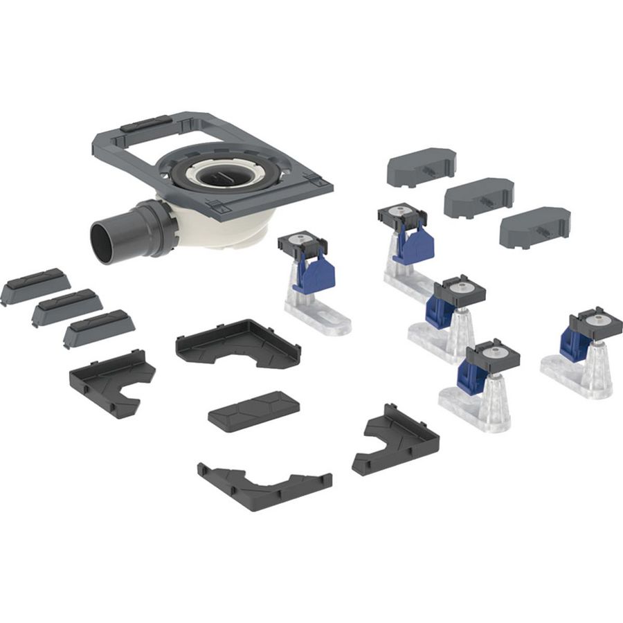 Douchesifon met vijf steunpoten geïntegreerd voor CleanFloor30 douchevloer waterslothoogte 50mm