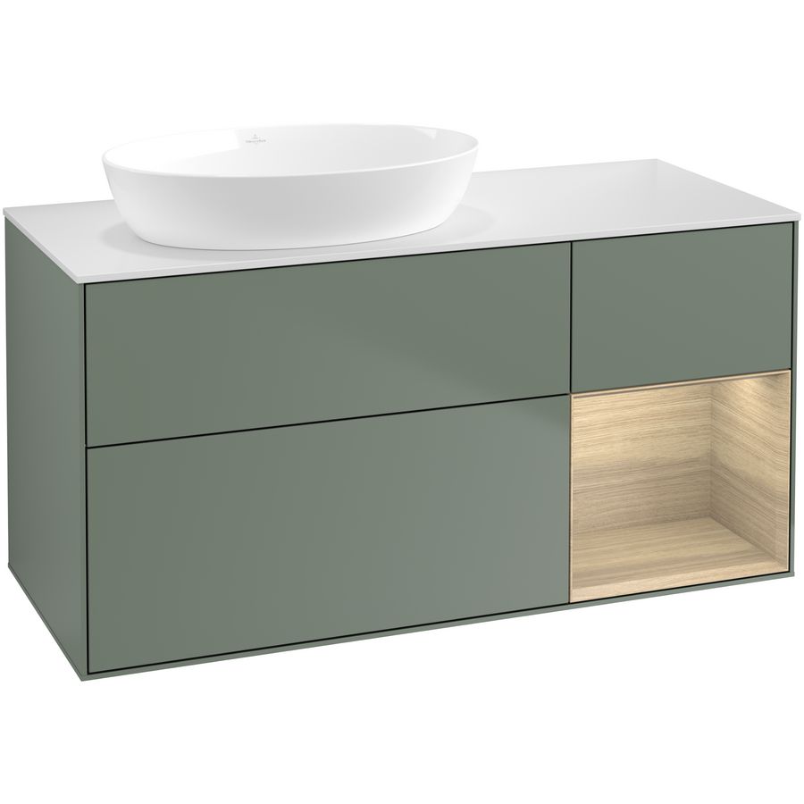 Wastafelonderkast Finion 1200x603x501mm Olive Matt Lacquer GA51PCGM