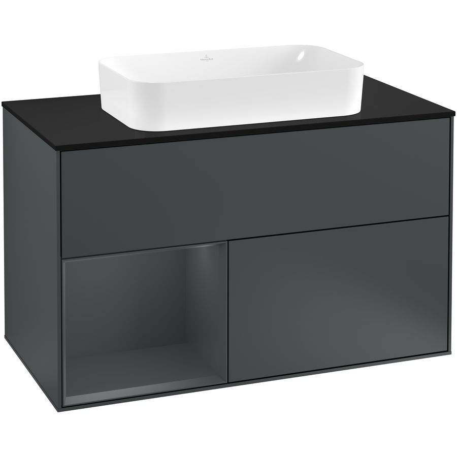Wastafelonderkast Finion 1000x603x501mm Mid.Blue Matt Lacquer G242HGHG