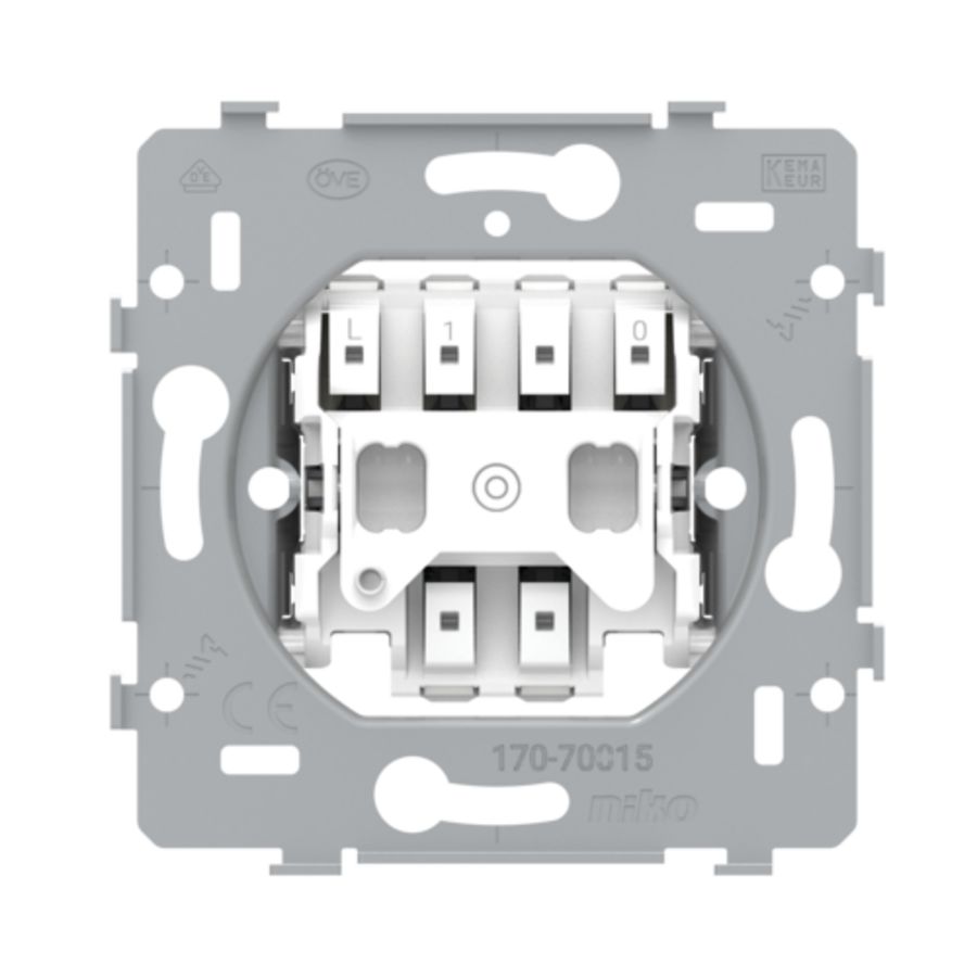 Sokkel drukknop N.O. 3 aansluitklemmen 10 A/250Vac insteek