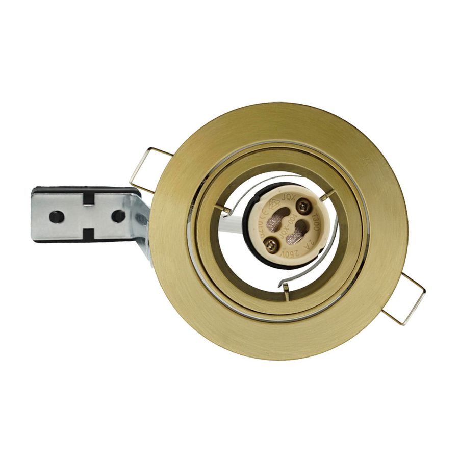 Spot GU10 Set Messing Goud Geborsteld Aluminium Verstelbaar