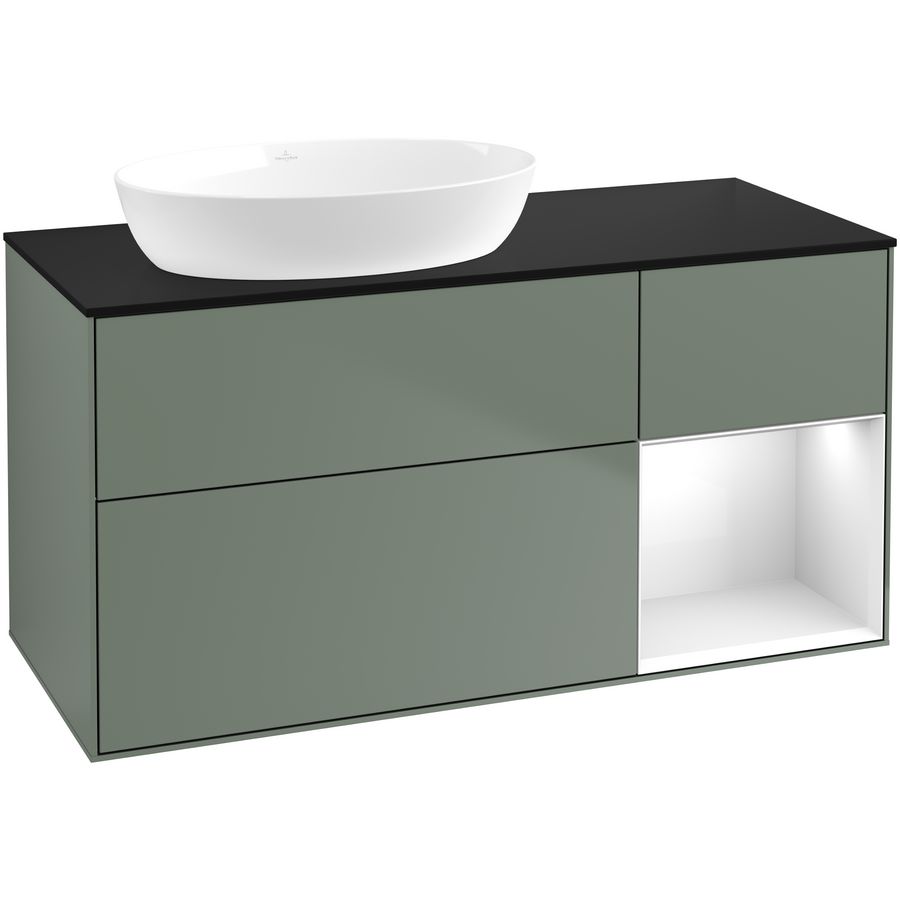 Wastafelonderkast Finion 1200x603x501mm Olive Matt Lacquer GA52GFGM