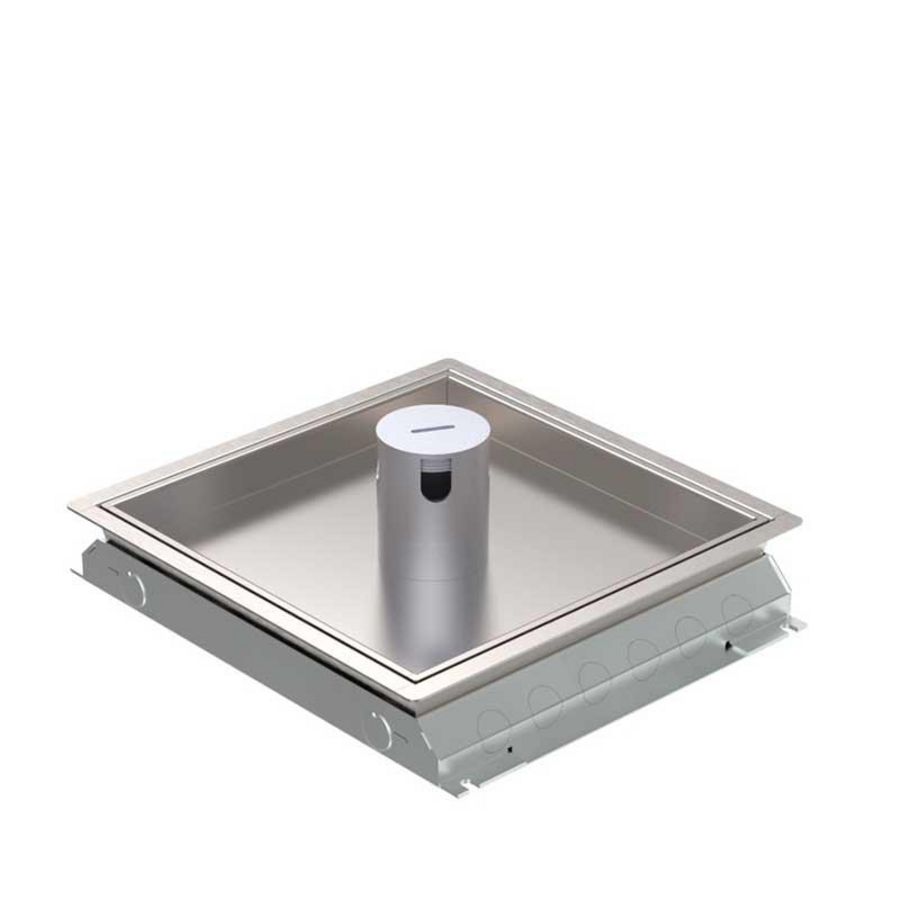 Vloercontactdoos instort 32mm 4x GST 6x data uitsparing RVS T25 IP55