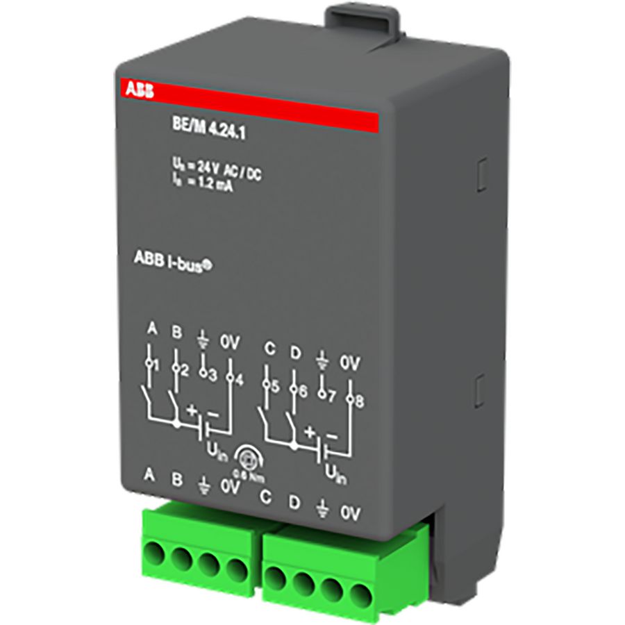 Binaire ingangsmodule KNX 4-voudig 12/24V AC/DC