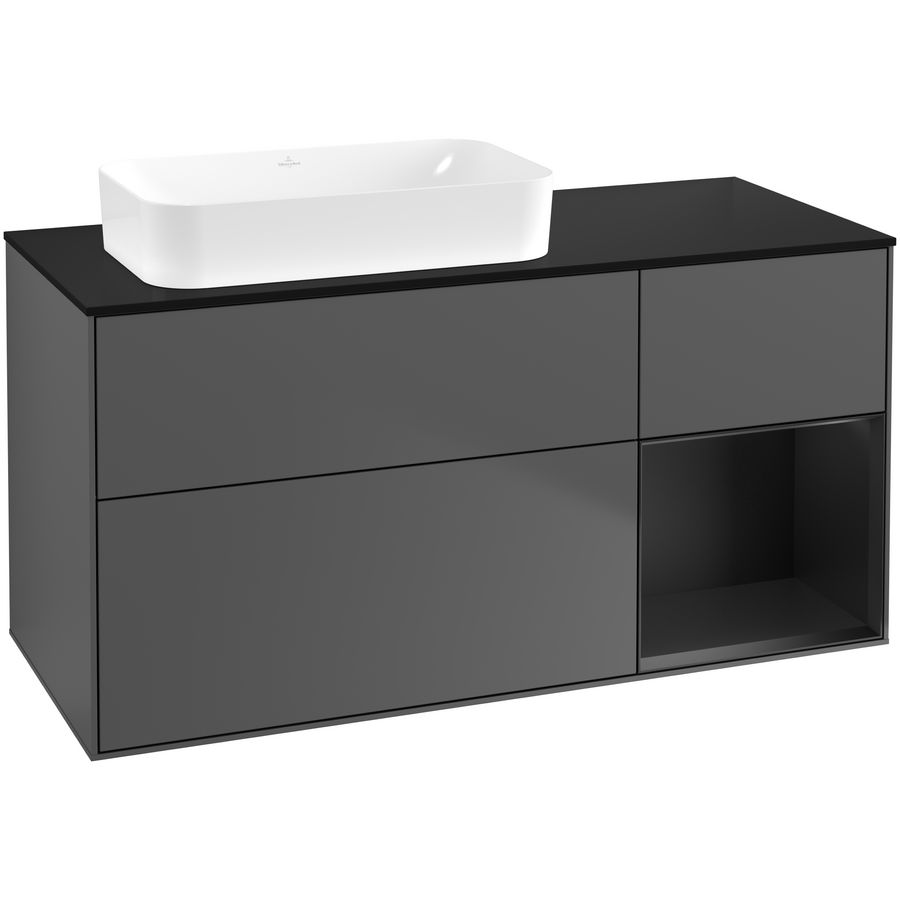Wastafelonderkast Finion 1200x603x501mm Antr. Matt Lacquer F692PDGK