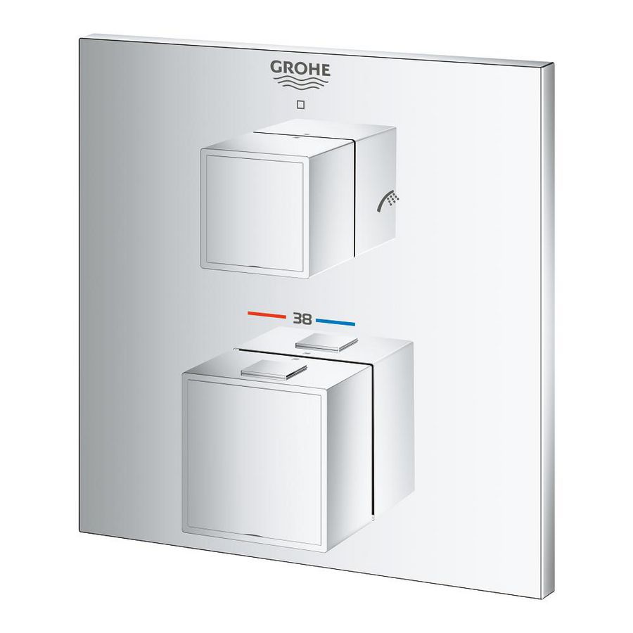 Afbouwdeel Grohtherm Cube douche / baduitloop chroom met omstel