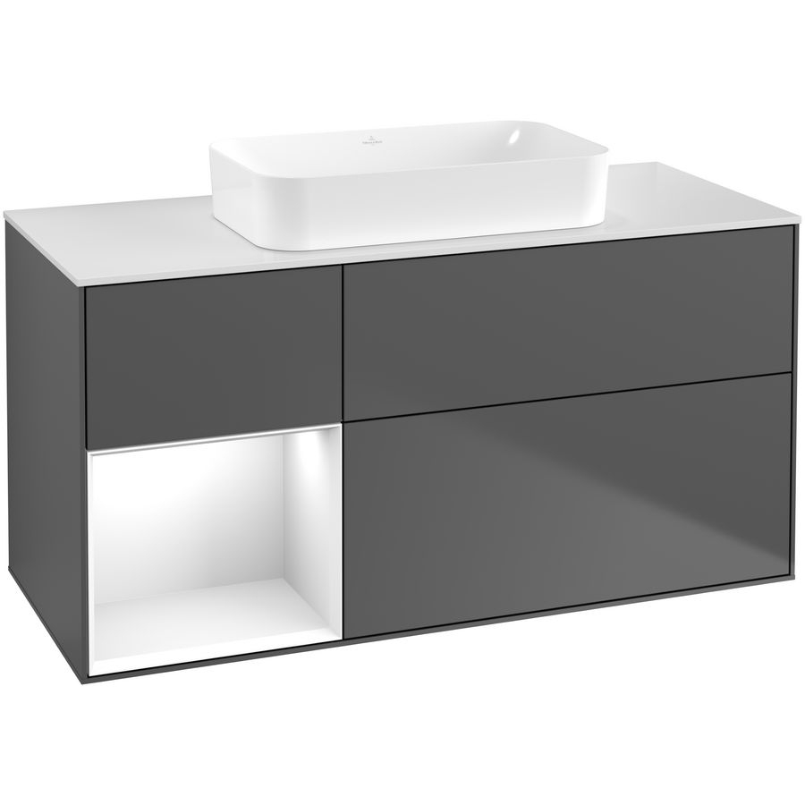 Wastafelonderkast Finion 1200x603x501mm Antr. Matt Lacquer F701GFGK