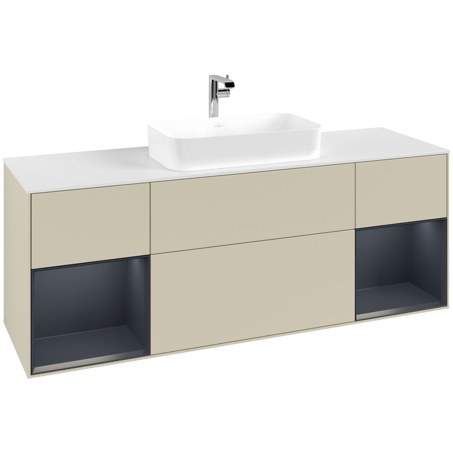 Wastafelonderkast Finion 1600x603x501mm S.Grey Matt Lacquer F331HGHJ