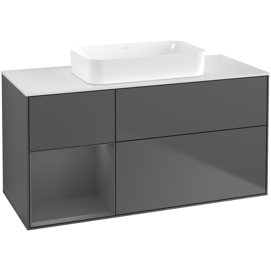 Wastafelonderkast Finion 1200x603x501mm Antr. Matt Lacquer F701GKGK