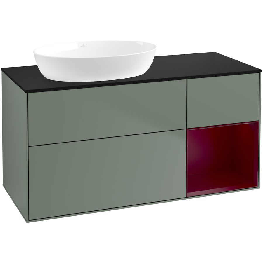 Wastafelonderkast Finion 1200x603x501mm Olive Matt Lacquer GA52HBGM