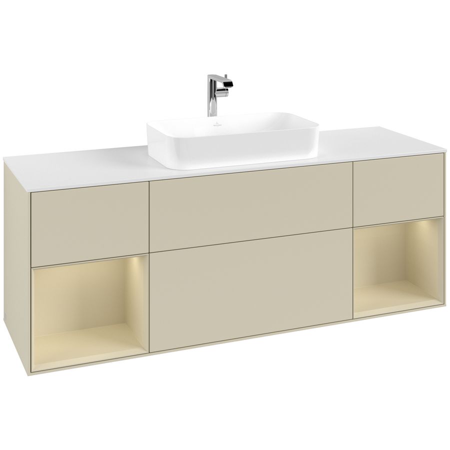 Wastafelonderkast Finion 1600x603x501mm S.Grey Matt Lacquer F331HJHJ