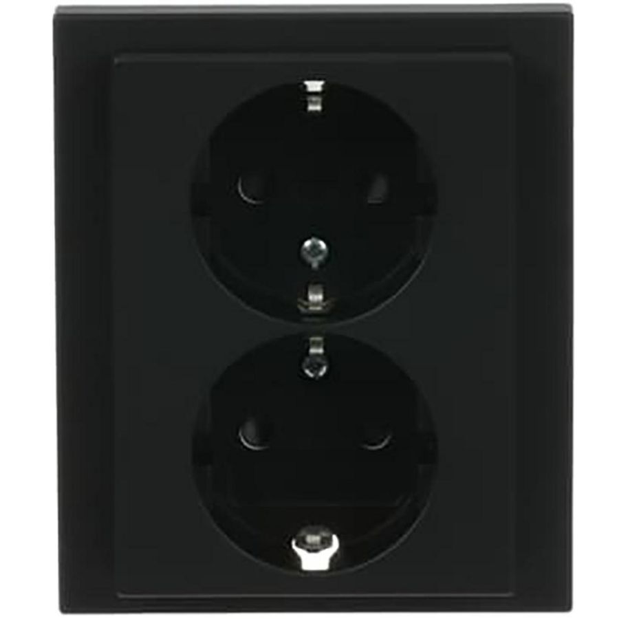 Wandcontactdoos ra dubbel kv inb f-mat zwart (202 EUJRB-885)