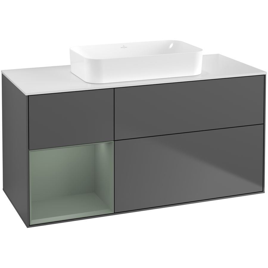 Wastafelonderkast Finion 1200x603x501mm Antr. Matt Lacquer F701GMGK