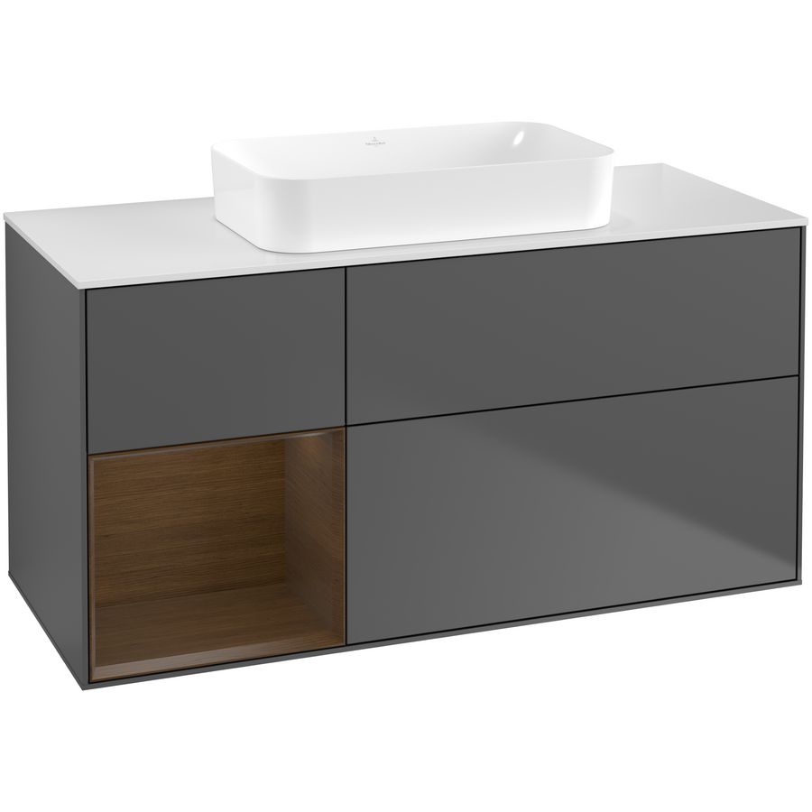 Wastafelonderkast Finion 1200x603x501mm Antr. Matt Lacquer F701GNGK