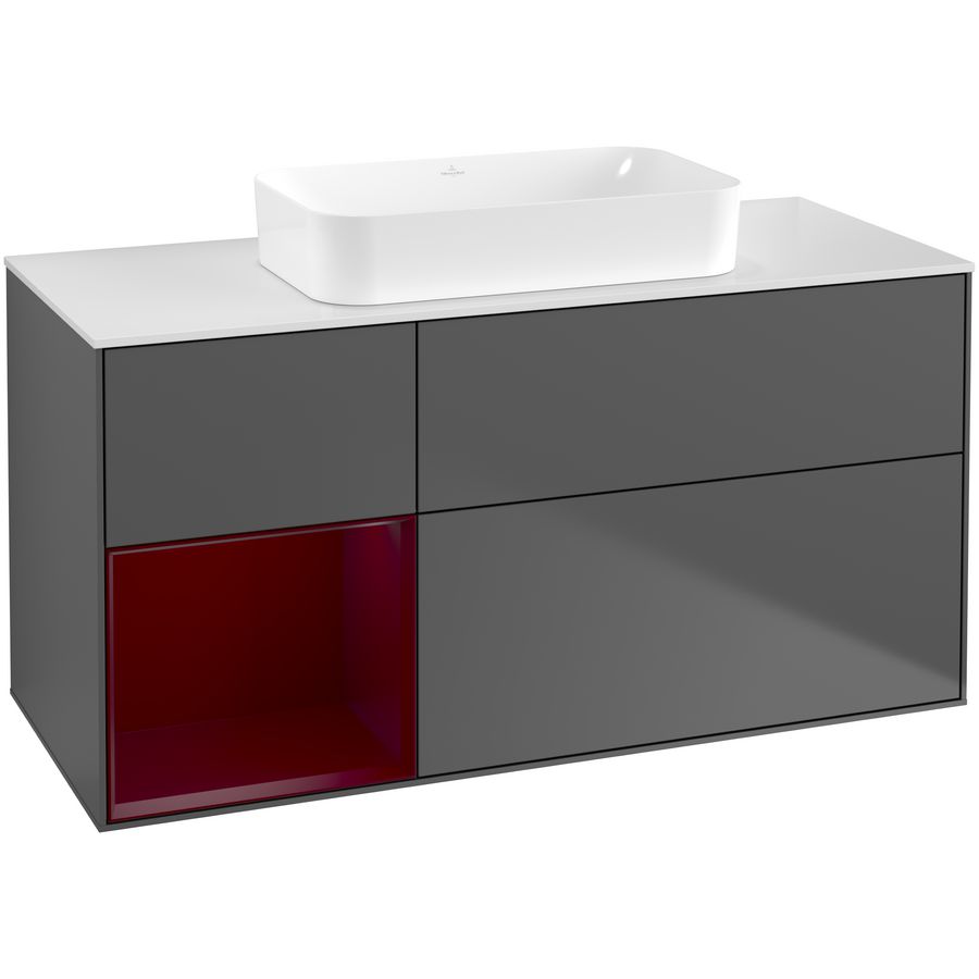 Wastafelonderkast Finion 1200x603x501mm Antr. Matt Lacquer F701HBGK