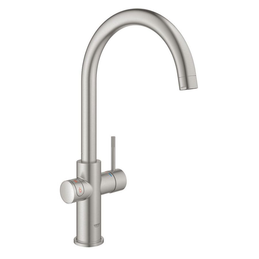 Red duo keukenmengkraan supersteel (rvs look) incl. c-uitloop+combiboiler