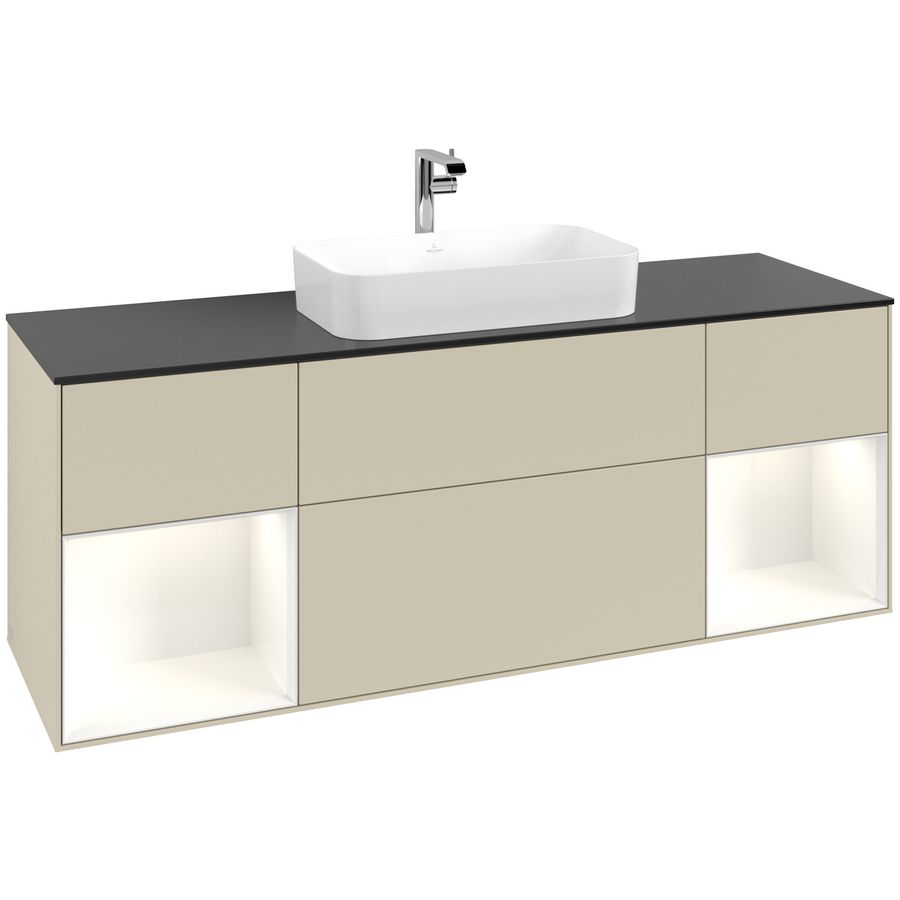 Wastafelonderkast Finion 1600x603x501mm S.Grey Matt Lacquer F332GFHJ
