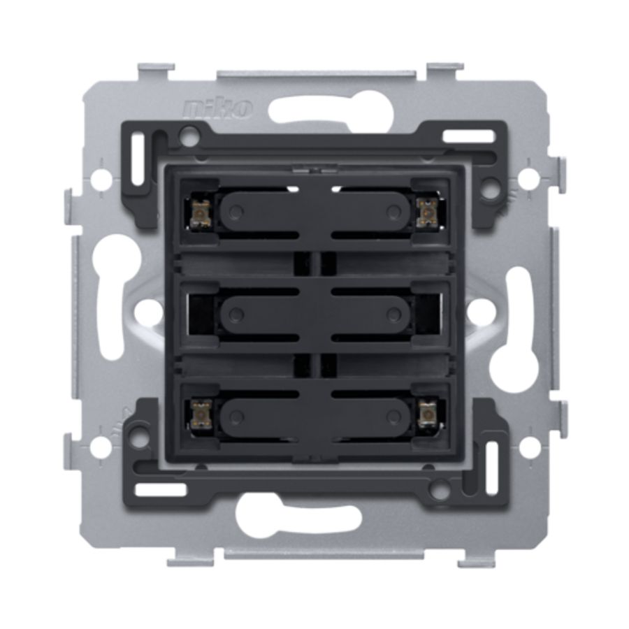 Sokkel 4-voudige pot.vrije drukknop 24V N.O. blauwe led