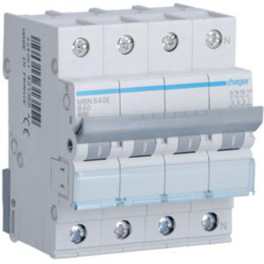 Installatieautomaat 3-polig + Nul 40A B-karakteristiek 6kA