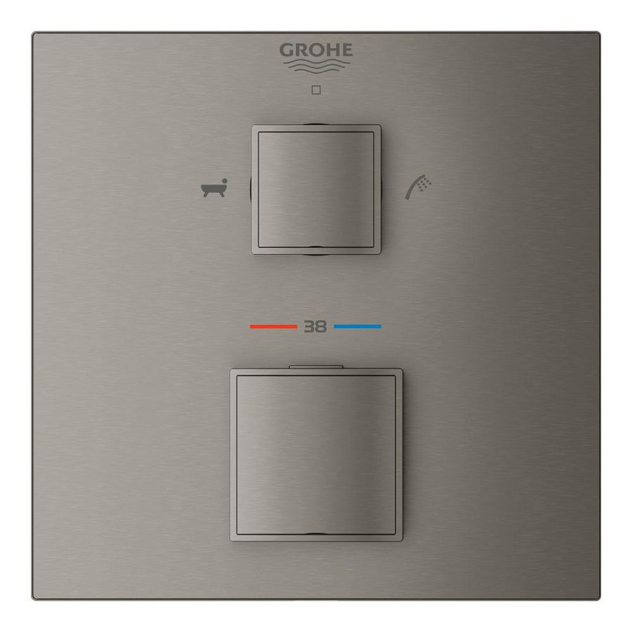 Afbouwdeel Grohtherm Cube omstel douche&baduitloop hard graphite geborsteld (mat donker grijs)