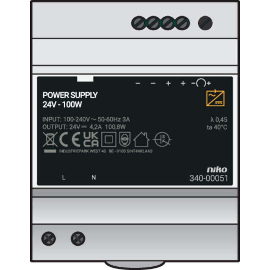 Modulaire voeding 24Vdc 100W