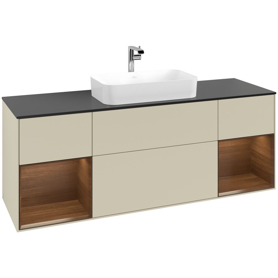Wastafelonderkast Finion 1600x603x501mm S.Grey Matt Lacquer F332GNHJ