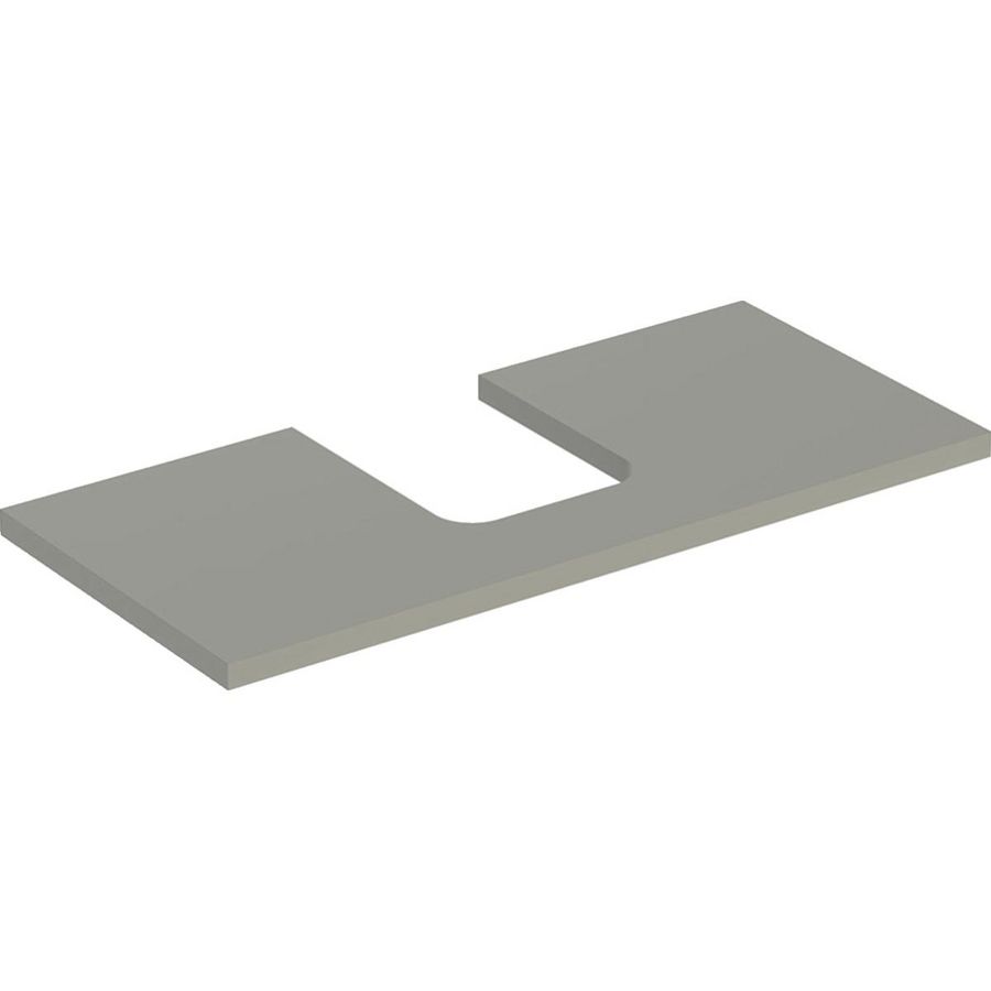Wastafelblad voor opzetwastafel 105cm greige mat uitsparing afgerond gecentreerd ONE