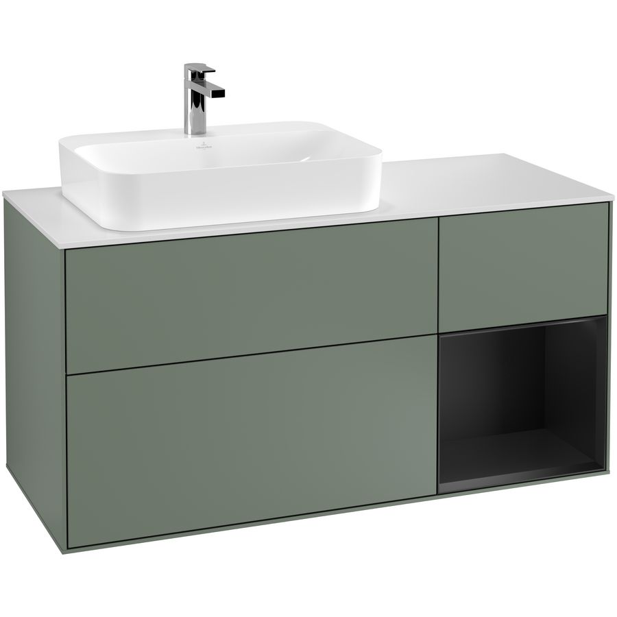 Wastafelonderkast Finion 1200x603x501mm Olive Matt Lacquer G401PDGM