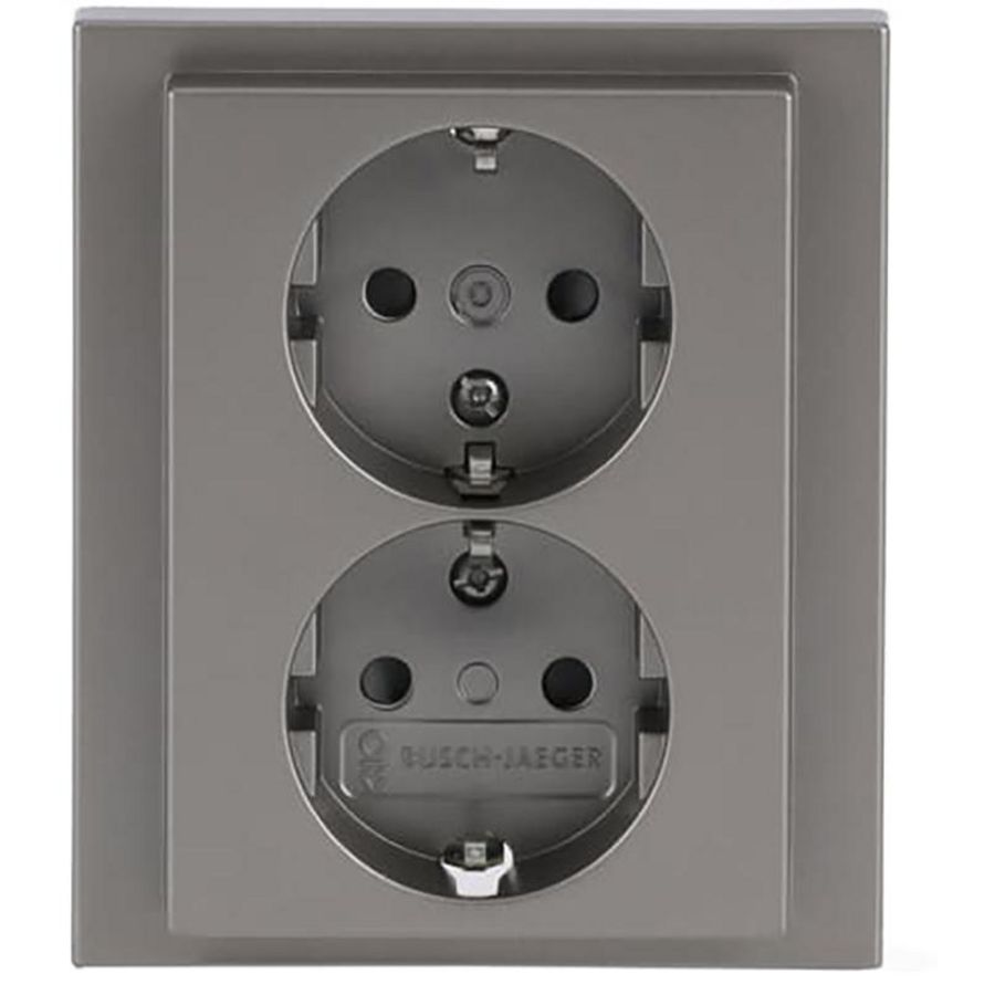 Wandcontactdoos ra dubbel kv inb f-edelstaal (202 EUJRB-866)