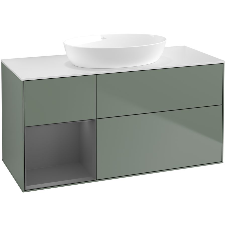 Wastafelonderkast Finion 1200x603x501mm Olive Matt Lacquer GA61GKGM