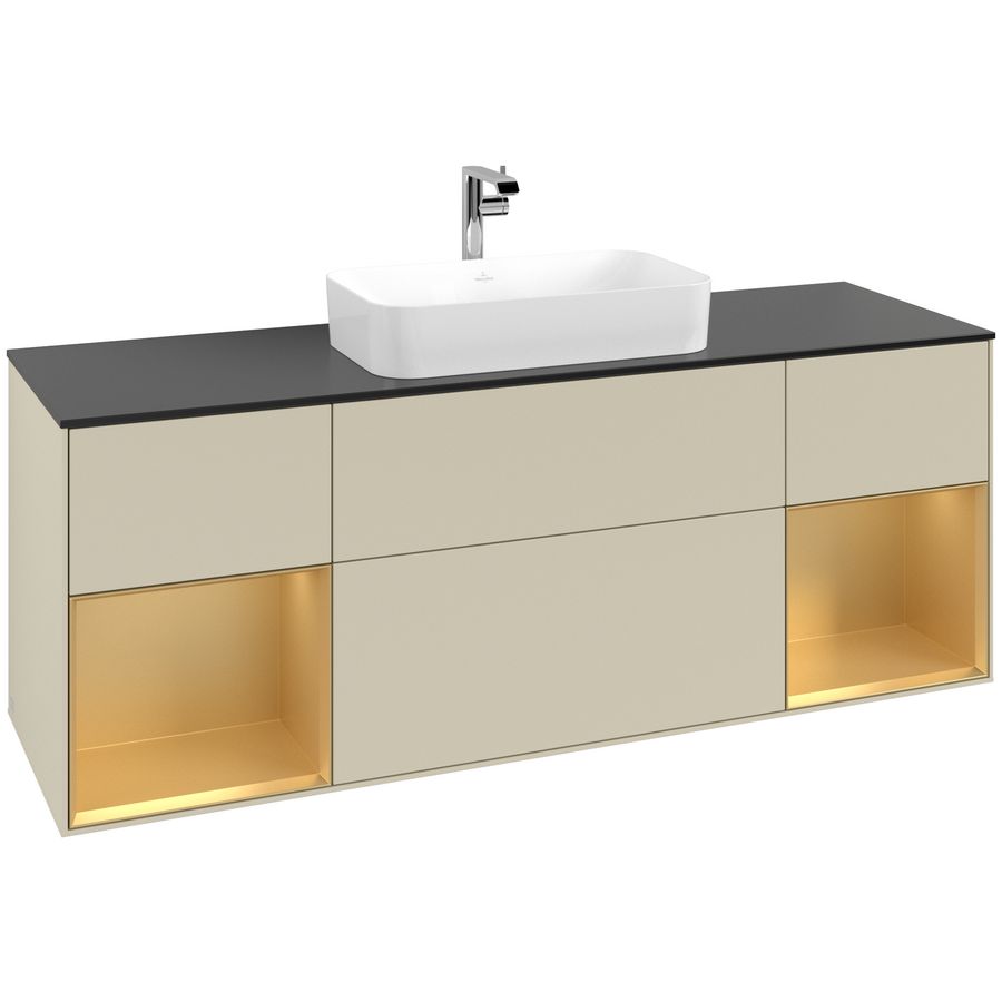 Wastafelonderkast Finion 1600x603x501mm S.Grey Matt Lacquer F332HFHJ
