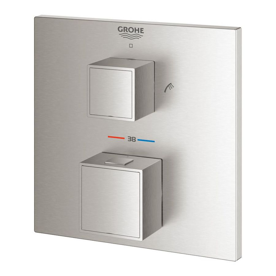 Afbouwdeel Grohtherm Cube omstel douche&baduitloop supersteel (rvs look)